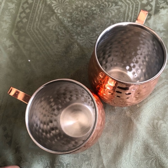 Copper Hammered Mugs for Dining, camping or on the road, a little scuffing - Picture 6 of 9